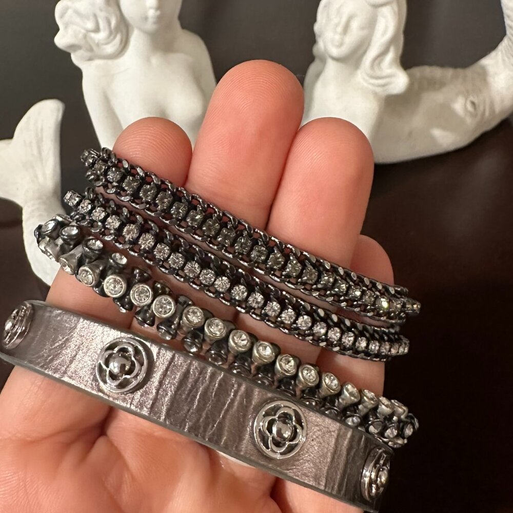 Stella & Dot Bracelet Stack - Pewter